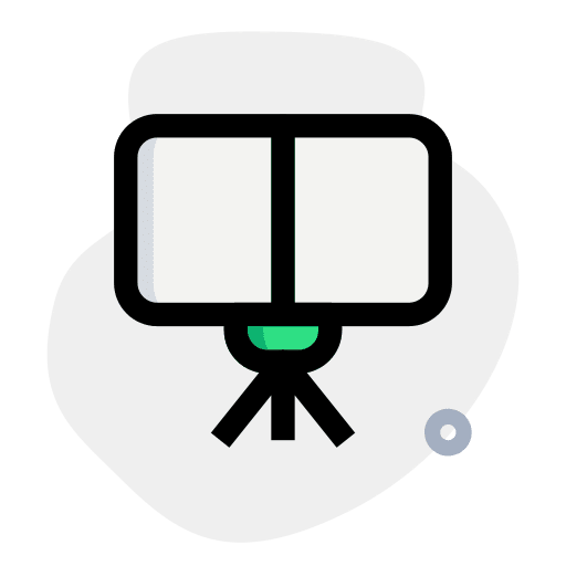 Music sheet tripod orchestra music and multimedia icon