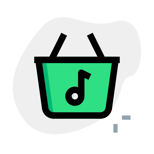 Music shop quaver interface shopping basket icon