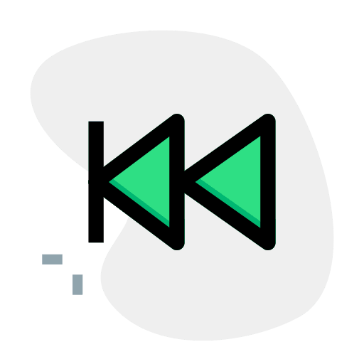 Rewind button ui interface music and multimedia icon