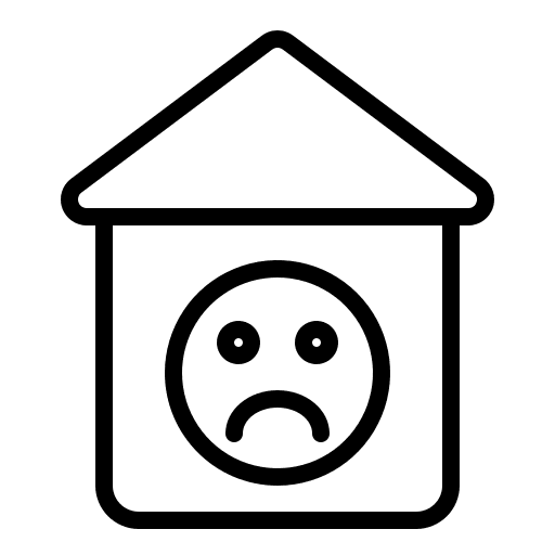 Sad home architecture real estate icon