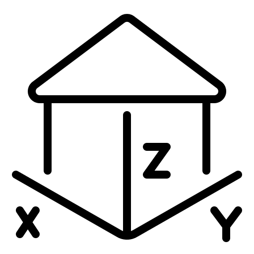 Dimensions buildings scale home icon Dimensions buildings scale home icon