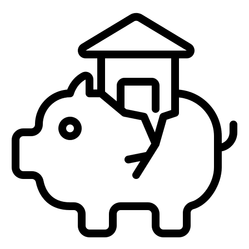 Piggy bank sale mortgage loan real estate icon Piggy bank sale mortgage loan real estate icon