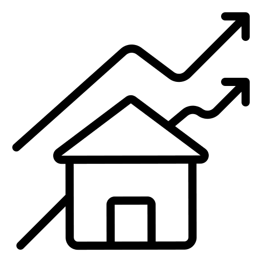 Real estate property graph architecture icon Real estate property graph architecture icon