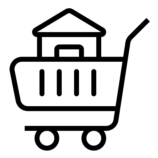 Shopping cart real estate sale buy icon Shopping cart real estate sale buy icon