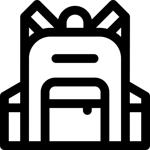 Backpack travel bag back to school luggage icon