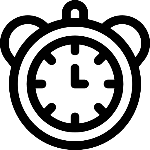 Clock tool time and date alarm icon