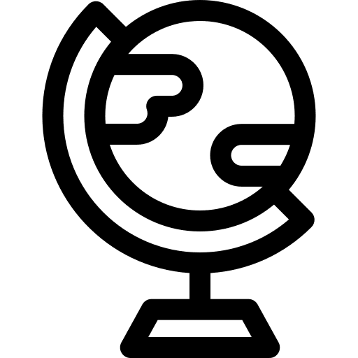 Globe school material planet education icon