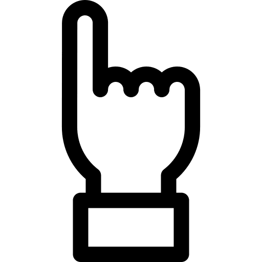 Question finger up question hand up icon