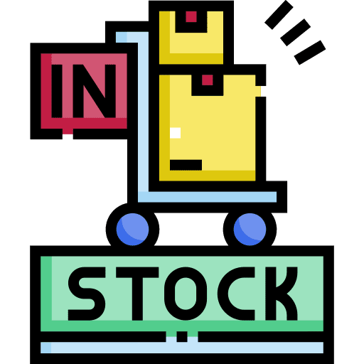In stock delivery in stock package icon