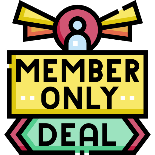 Members only user deal commerce icon Members only user deal commerce icon