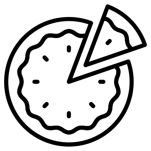 Pizza dough slice food and restaurant icon