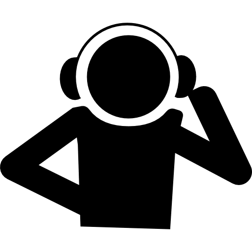 Teenager listening music with headphones teenager person music icon