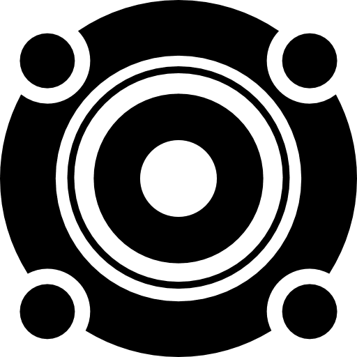 Circular speaker with white detailing circular speaker circle speaker speakers icon