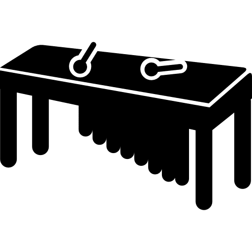 Xylophone on a table with sticks sticks xylophone music icon