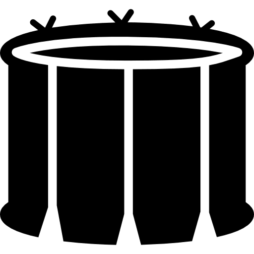 Snare drum with white lines snare drum music drums icon