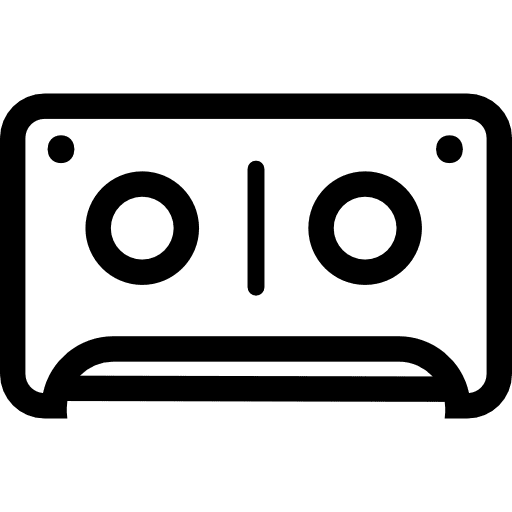 Cassette outline musical white outline icon