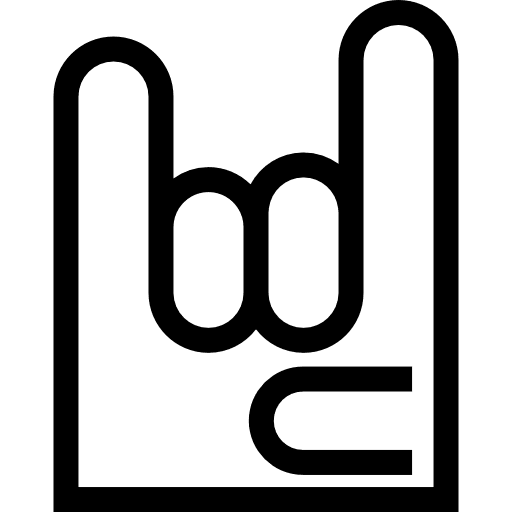 Rock on hand gesture outline rocker hand outline rock on icon