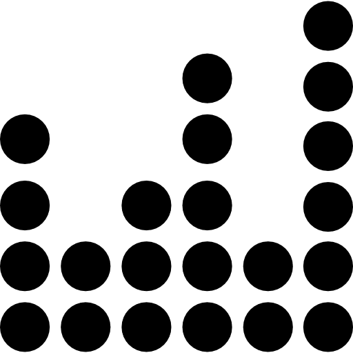 Sound bars formed by small circles music circles sound bars icon