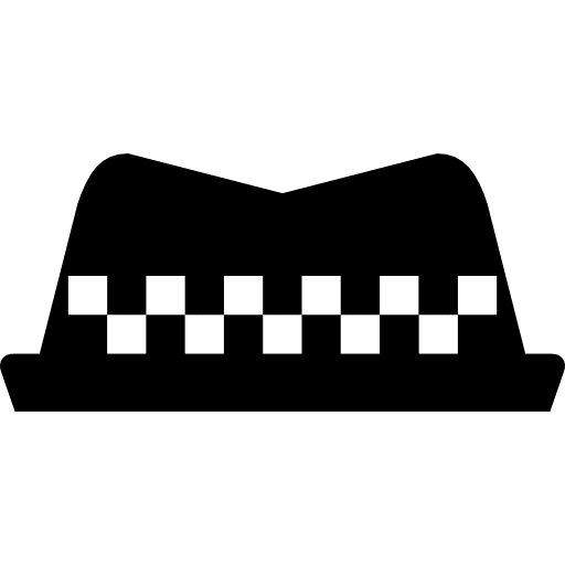 Hat with checkered ribbon checkered shape hat icon