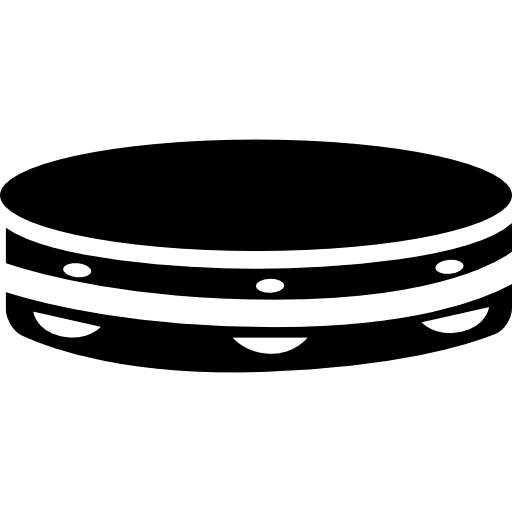 Tambourine side view tambourine instrument percussion instruments icon