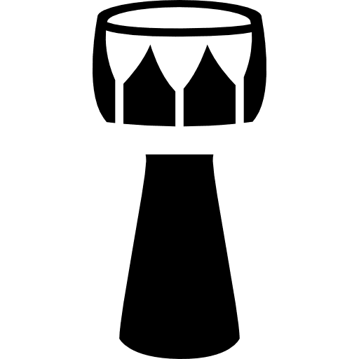 Drum thin and tall percussion instrument of african style musical percussion instruments drums icon
