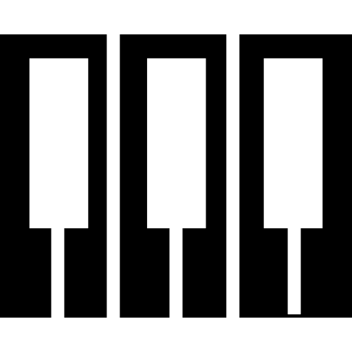 Music piano keys part close up keys icon