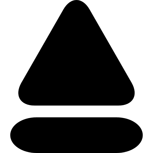 Triangle on a line players line button icon