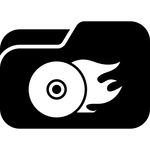 Disc burning folder burning disc interface disc burning icon