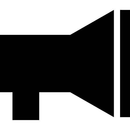 Music speaker tool amplification black side view icon