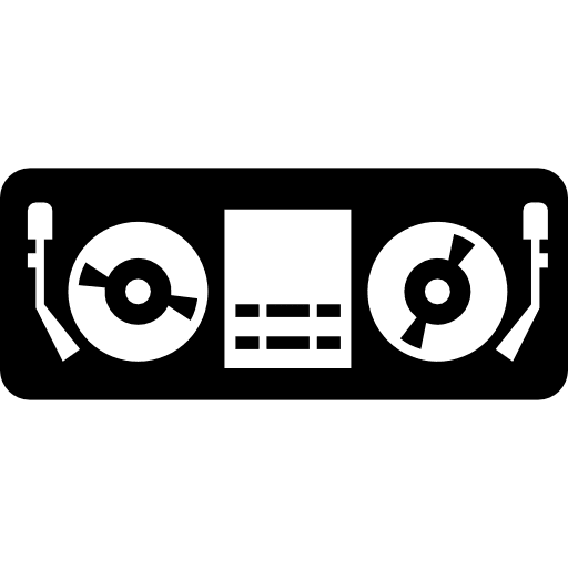 Disc jockey control booth control device disc control multimedia icon