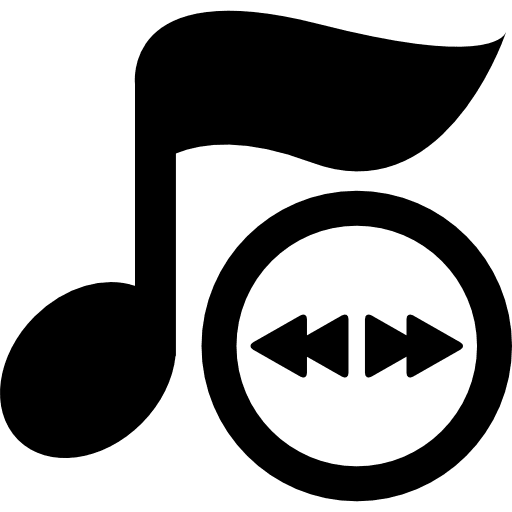 Eighth note and selector arrows music player arrows icon