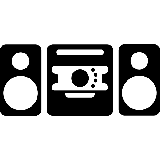 Sound system cassette player disc player sound system icon