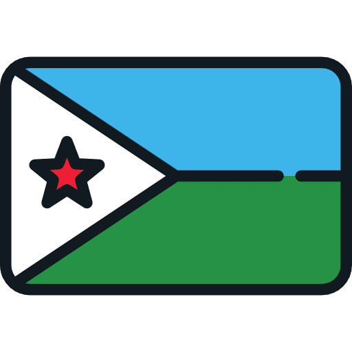 Djibouti flag world nation icon