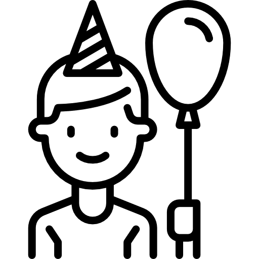 Boy celebration balloon people icon