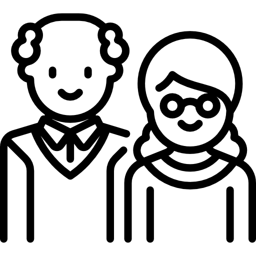 Couple old man 2 people love icon