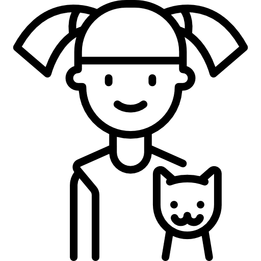 Girl kid pet young icon Girl kid pet young icon