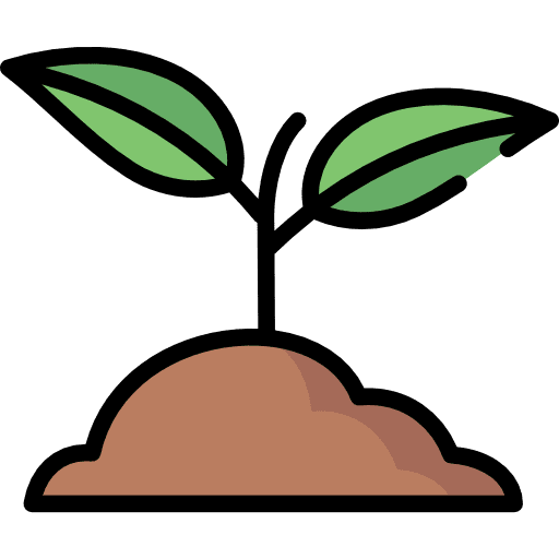 Sprout farming and gardening sprout growing seed icon