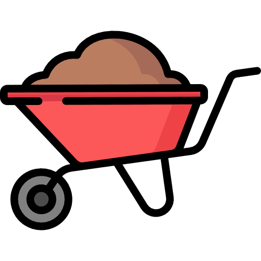 Wheelbarrow construction farming and gardening tools and utensils icon