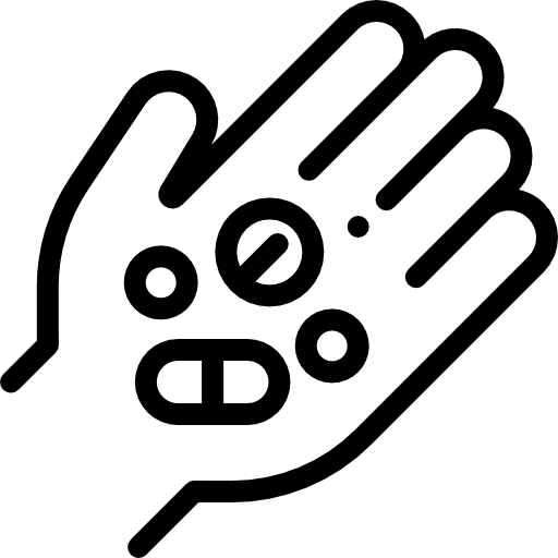 Medicines health care hand medical icon