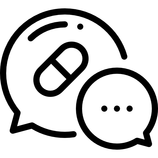 Conversation pills healthcare and medical message icon Conversation pills healthcare and medical message icon