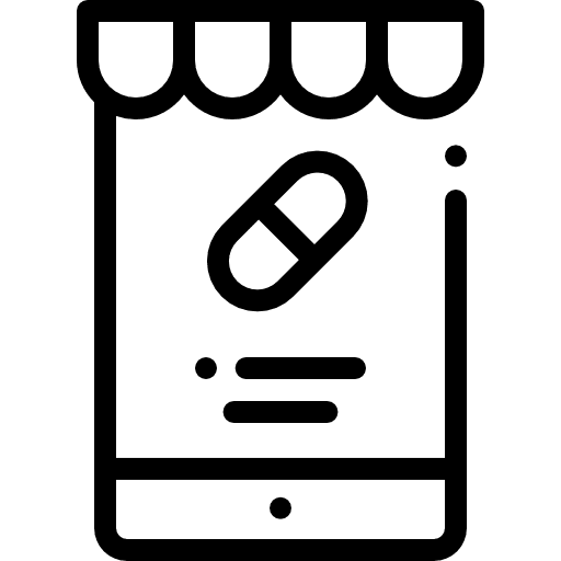 Online store cell phone technology healthcare icon Online store cell phone technology healthcare icon