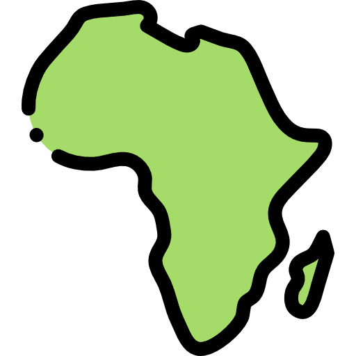 Africa travel maps and location maps and flags icon