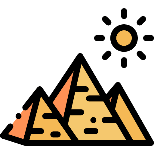 Pyramids architecture and city giza architectonic icon