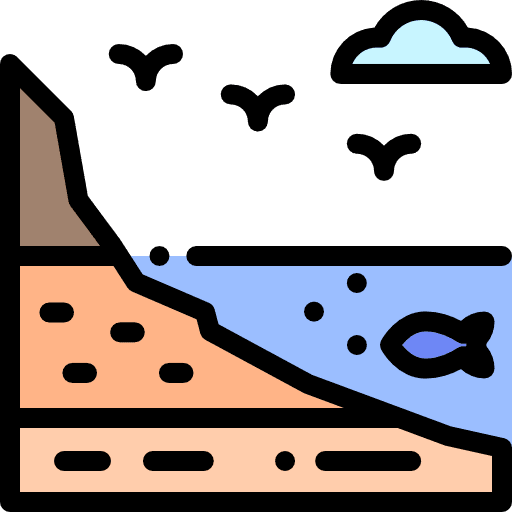 Shore sea beach nature icon