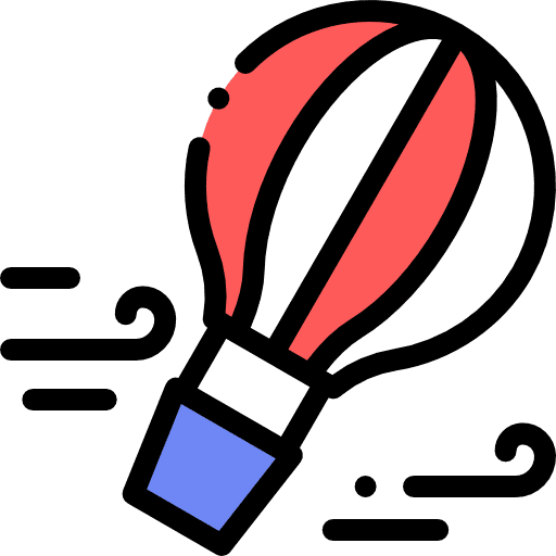 Hot air balloon transport transportation flight icon