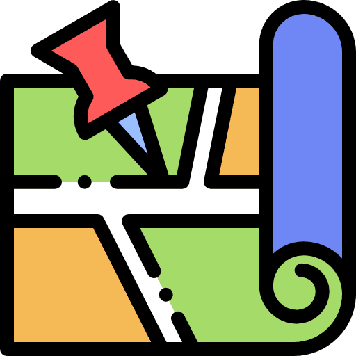 Map maps and location orientation interface icon