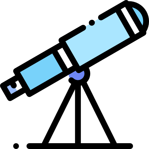 Telescope science observation telescope icon