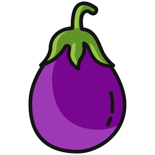 Eggplant healthy food vegan farming and gardening icon