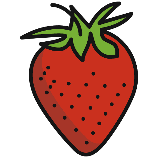 Strawberry organic farming and gardening healthy food icon