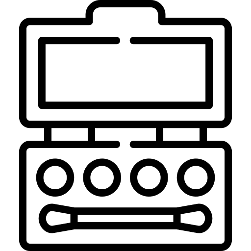 Eye shadow make up kit beauty brush icon Eye shadow make up kit beauty brush icon